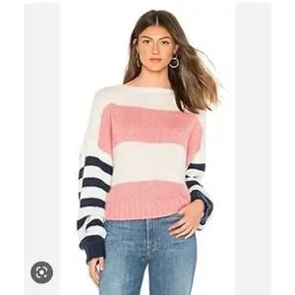 One Teaspoon Heather Stripe Mohair Sweater XS Oversized Baggy Fuzzy Knit Striped